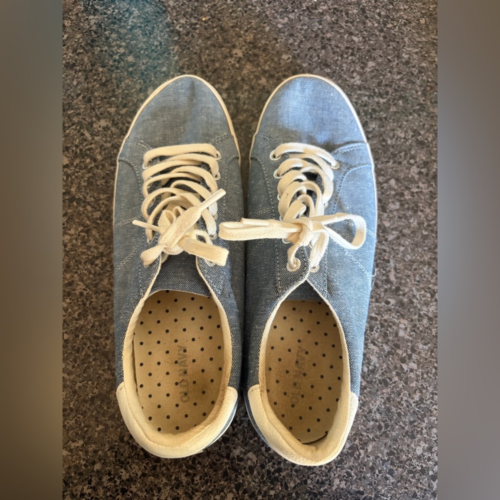 Old Navy Light Blue Canvas Sneakers with Cream Laces